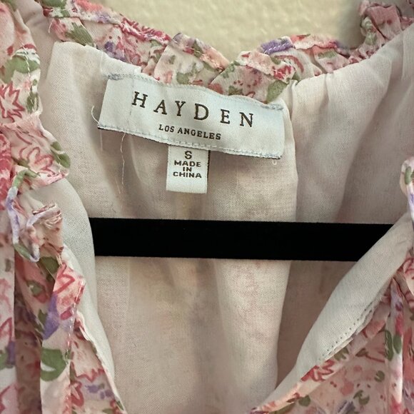 Pink Floral Ruffle Tiered Maternity Midi Dress Size Small - Picture 3 of 5